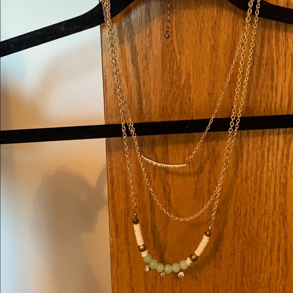 Gold, Diamond & Aqua Necklace